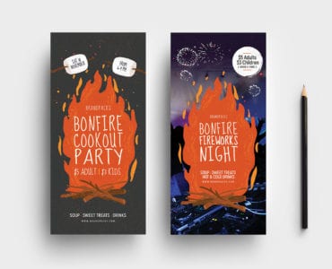 Bonfire Night DL Rack Card Template