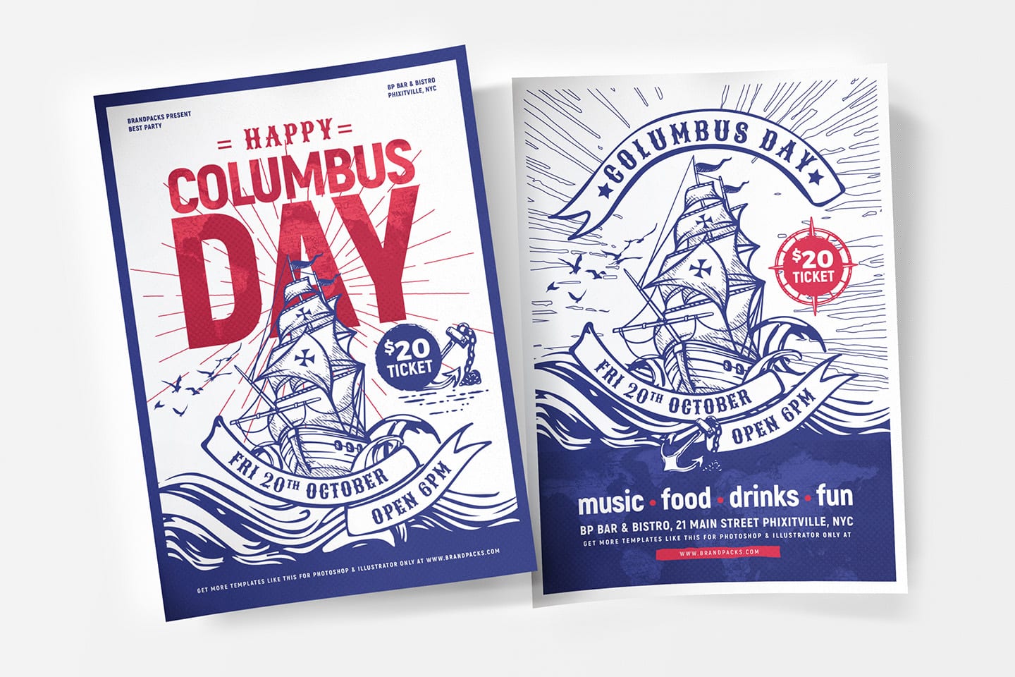 Columbus Day Poster Templates