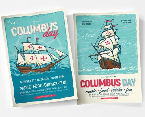 Columbus Day Poster Template