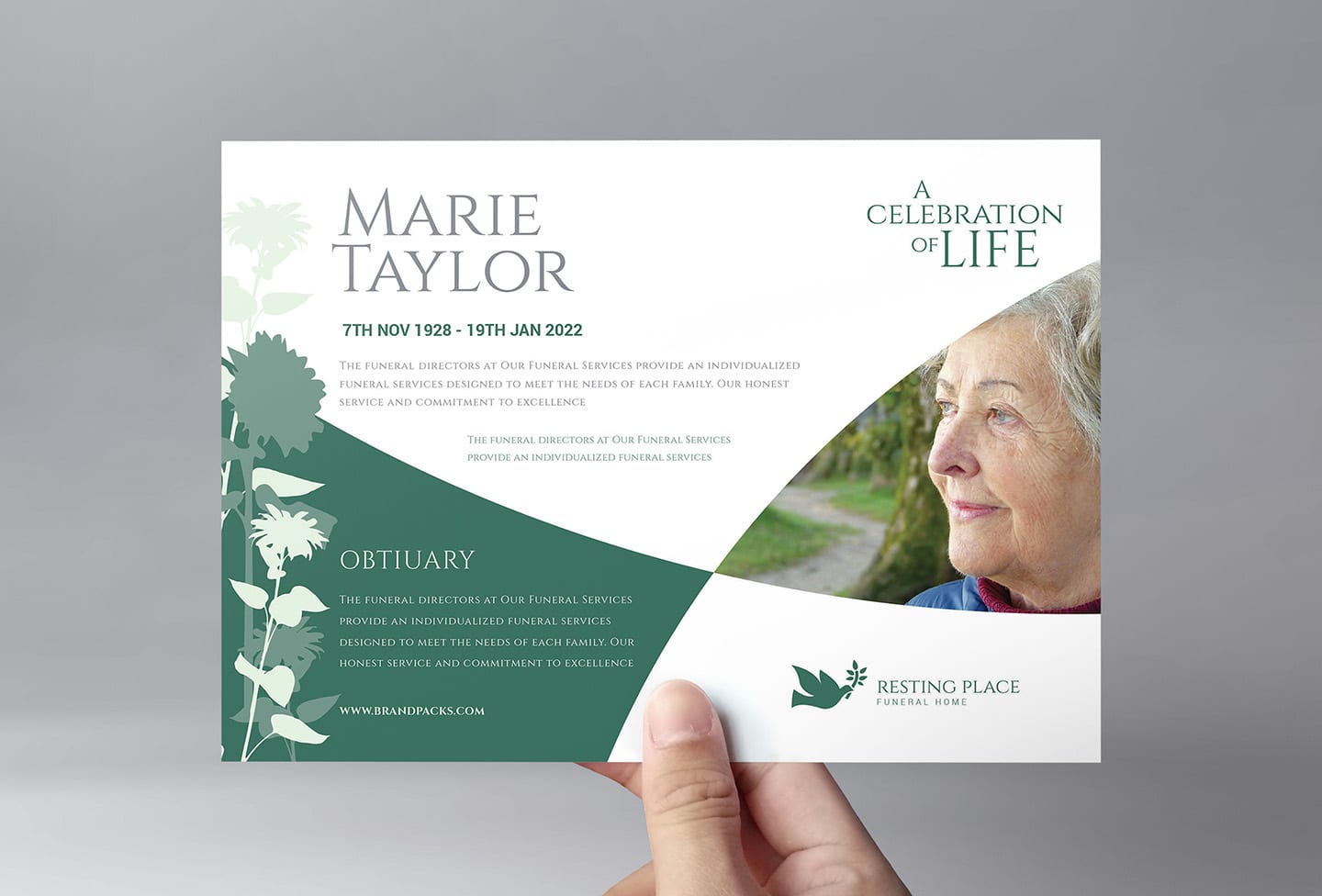 Funeral Service Flyer Template - PSD, Ai & Vector - BrandPacks For Memorial Brochure Template