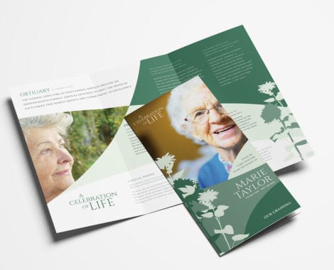 Funeral Service Trifold Brochure Template