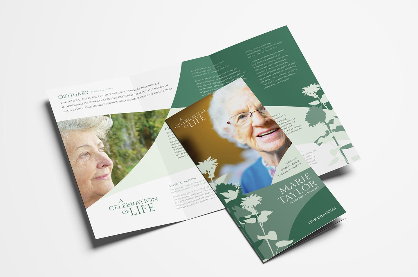 Funeral Service Trifold Brochure Template - PSD, Ai & Vector For Memorial Brochure Template