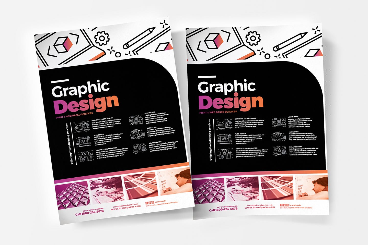  Graphic  Design  Agency Poster Template  v5 BrandPacks
