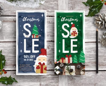 Christmas Sale DL Rack Card Templates