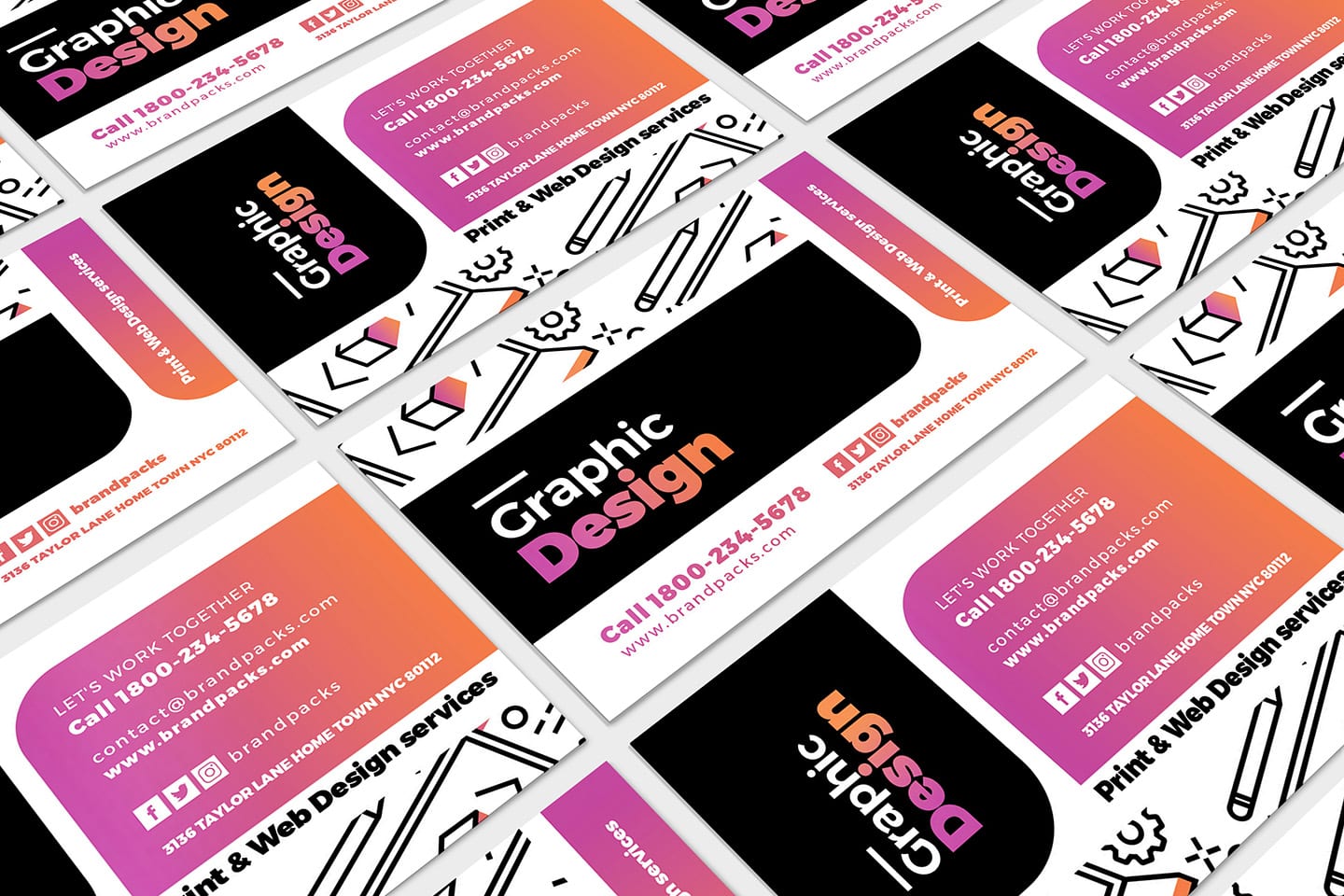 Graphic Design Agency Business Card Template - BrandPacks