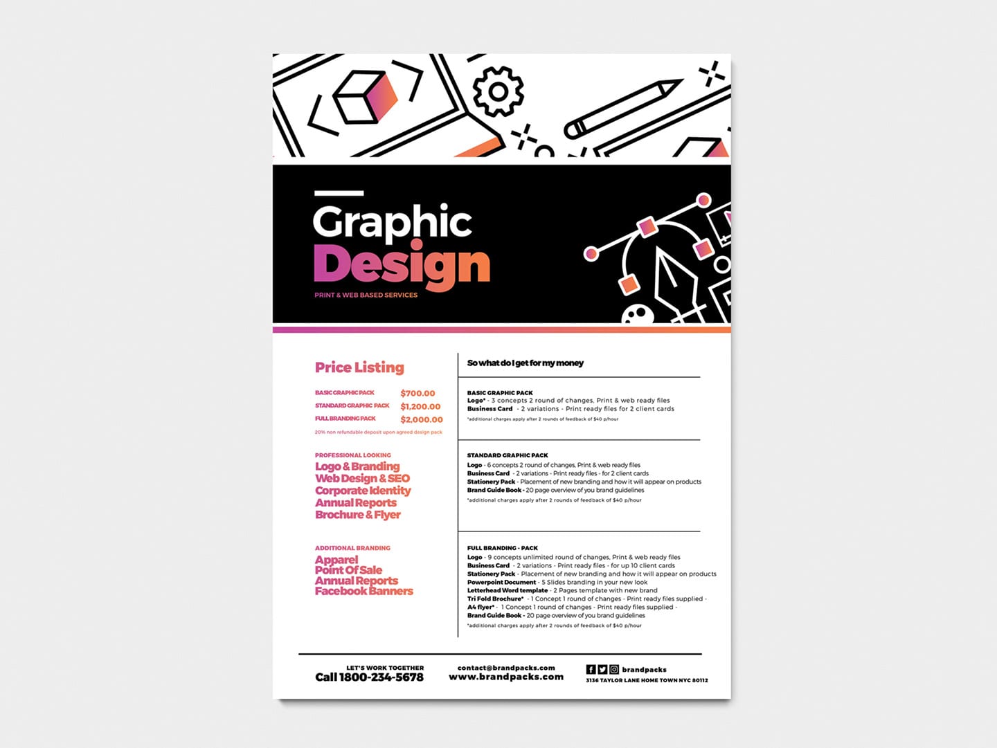 Graphic Design Agency Poster Template v2 - BrandPacks