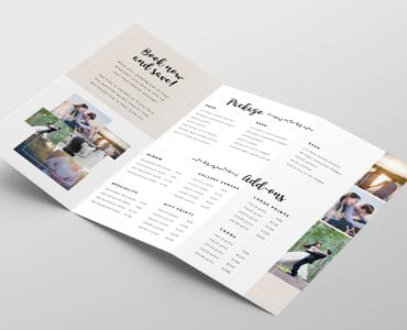 Wedding Photography Trifold Brochure Template