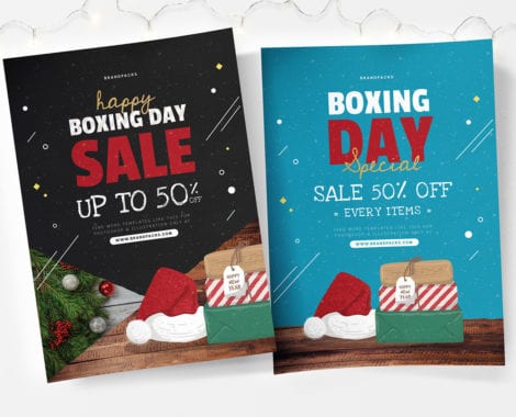 A4 Boxing Day Sale Poster Templates