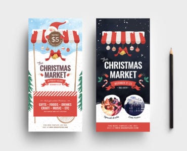 Christmas Market DL Rack Card Template