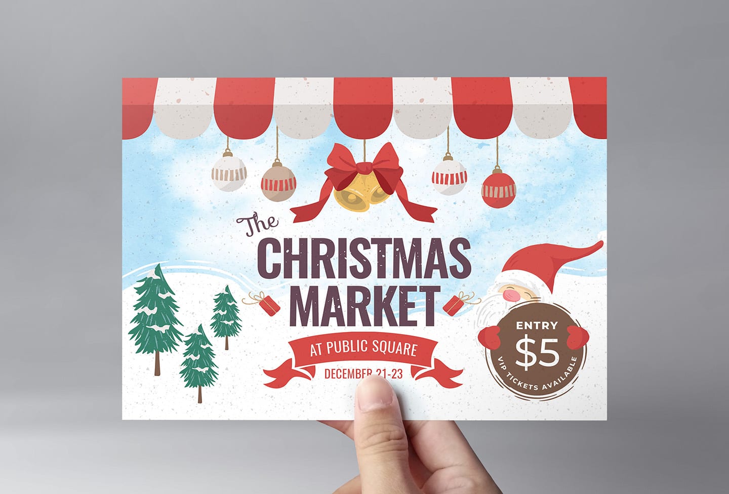 Christmas Market Flyer Template - PSD, Ai & Vector - BrandPacks Regarding Christmas Brochure Templates Free