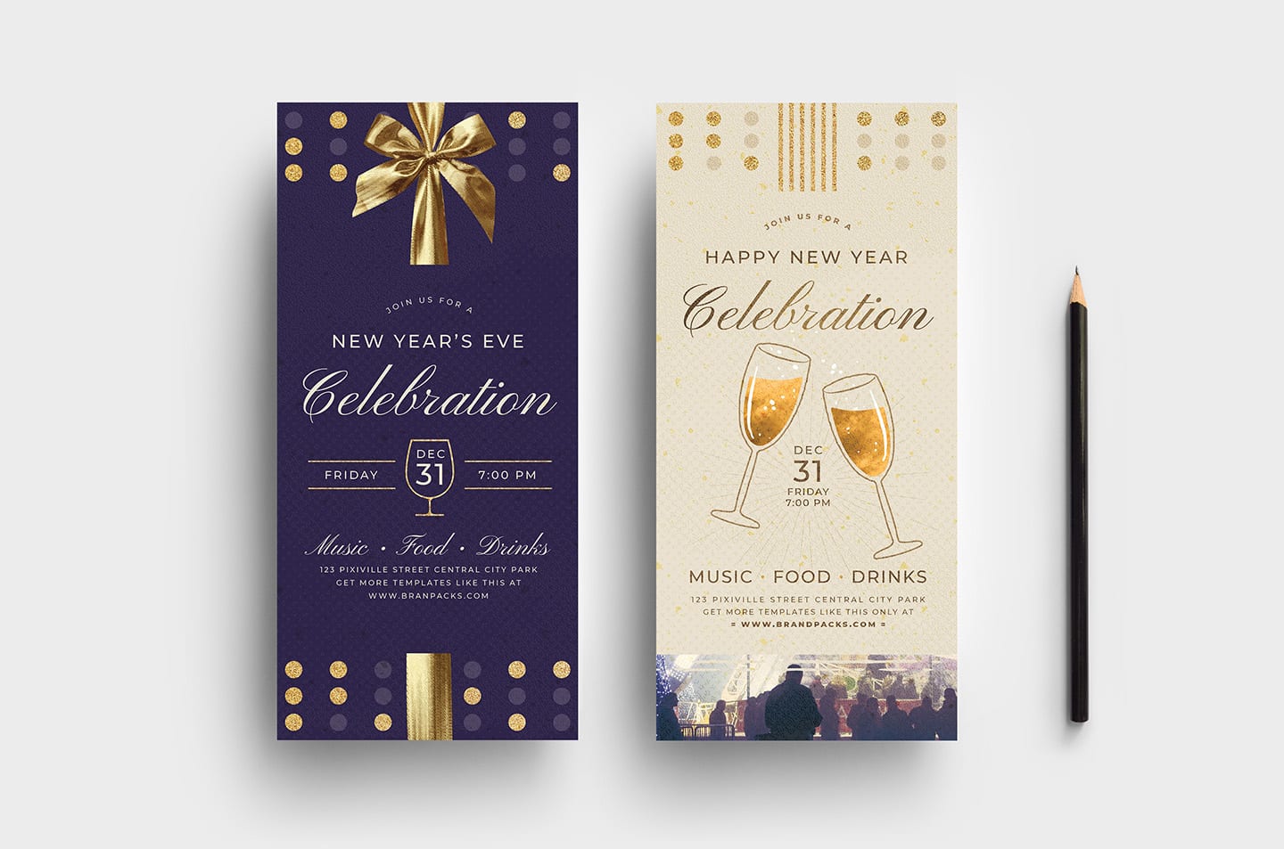 New Year's Eve DL Card Template
