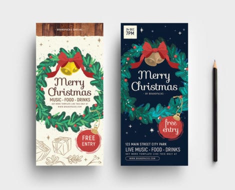 Ornate Christmas DL Card Templates