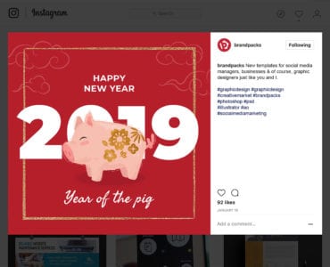 Chinese New Year Template for Instagram, Facebook, Tumblr & Twitter