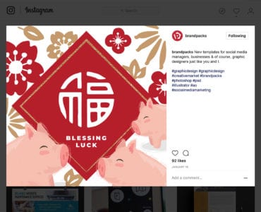 Chinese New Year Template for Instagram, Facebook, Tumblr & Twitter