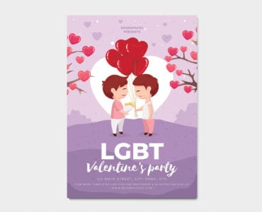 LGBT Valentine's Day Poster Template