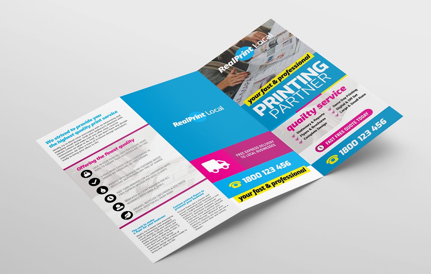 Print Shop Trifold Brochure Template