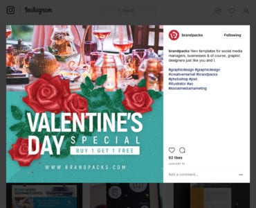 Valentine's Day Instagram Template in PSD & Vector
