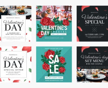 Valentine's Day Instagram Templates for Photoshop & Illustrator
