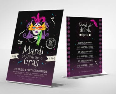 Traditional Mardi Gras Table Tent Template