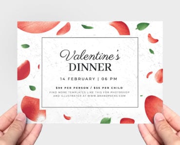 Valentines Day Restaurant Flyer Template