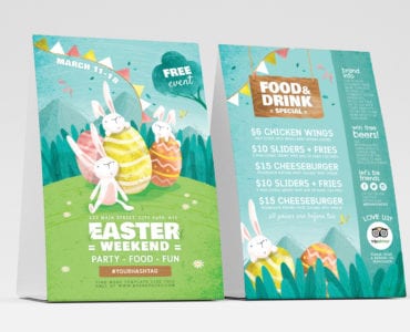 Easter Table Tent Templates in Vector & PSD