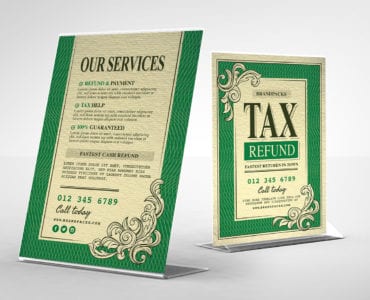 Tax Refund Table Tent Templates