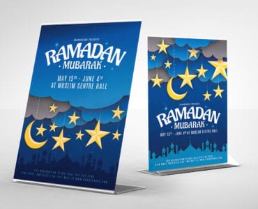 Ramadan Mubarak Table Tent Templates