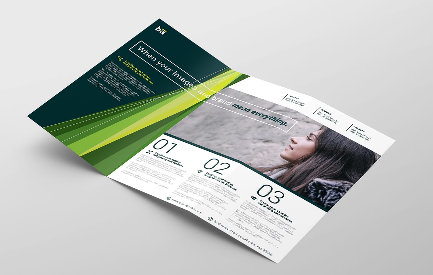 Brand Agency Tri Fold Brochure Template Psd Ai Vector Brandpacks