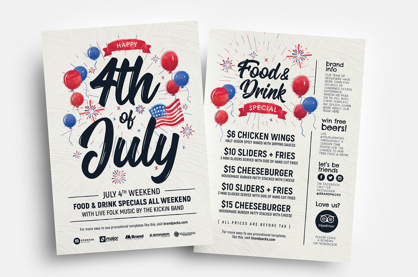 22th of July Flyer Template - PSD, Ai & Vector - BrandPacks Intended For 4Th Of July Menu Template