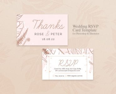 Wedding Stationery RSVP Card Template