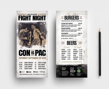 Boxing Fight Night DL Card Template