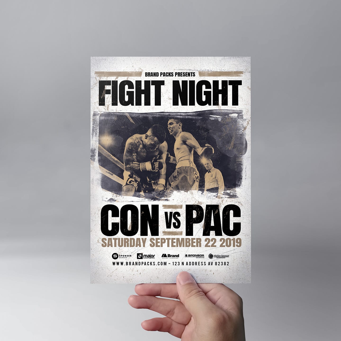 Fight Night Flyer Template PSD, Ai & Vector BrandPacks