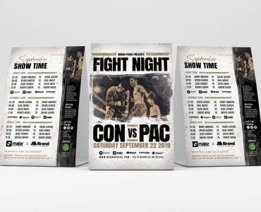 Boxing Fight Night Table Tent Templates