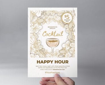 Cocktail Bar Flyer Template Front