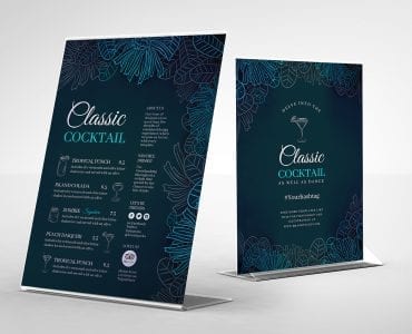 Cocktail Table Tent Templates