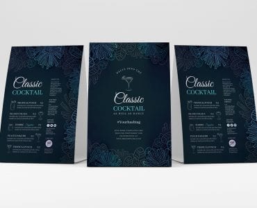Cocktail Table Tent Templates