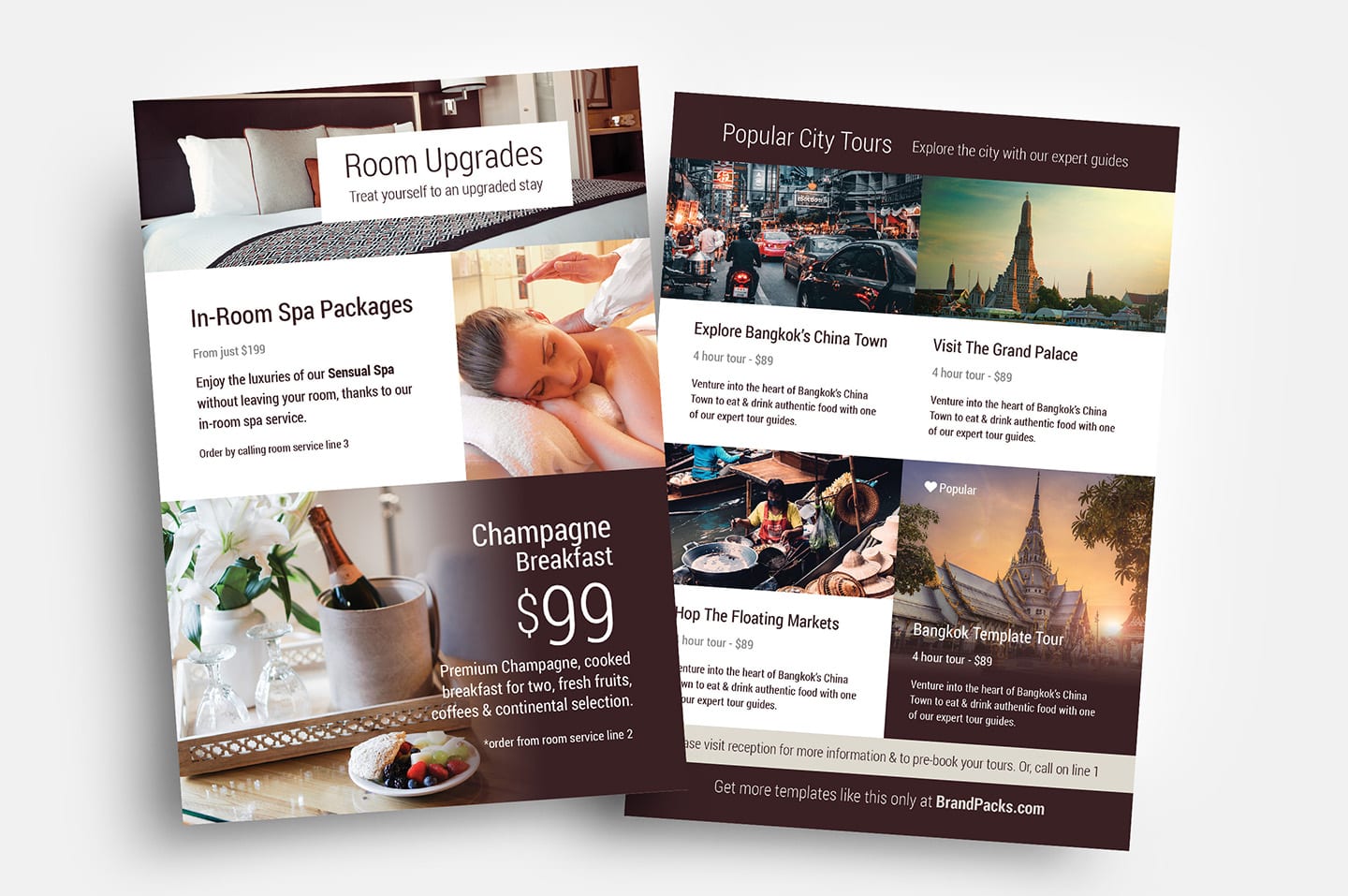 Hotel Flyer Templates v23 - PSD, Ai & Vector - BrandPacks Throughout Hotel Brochure Design Templates