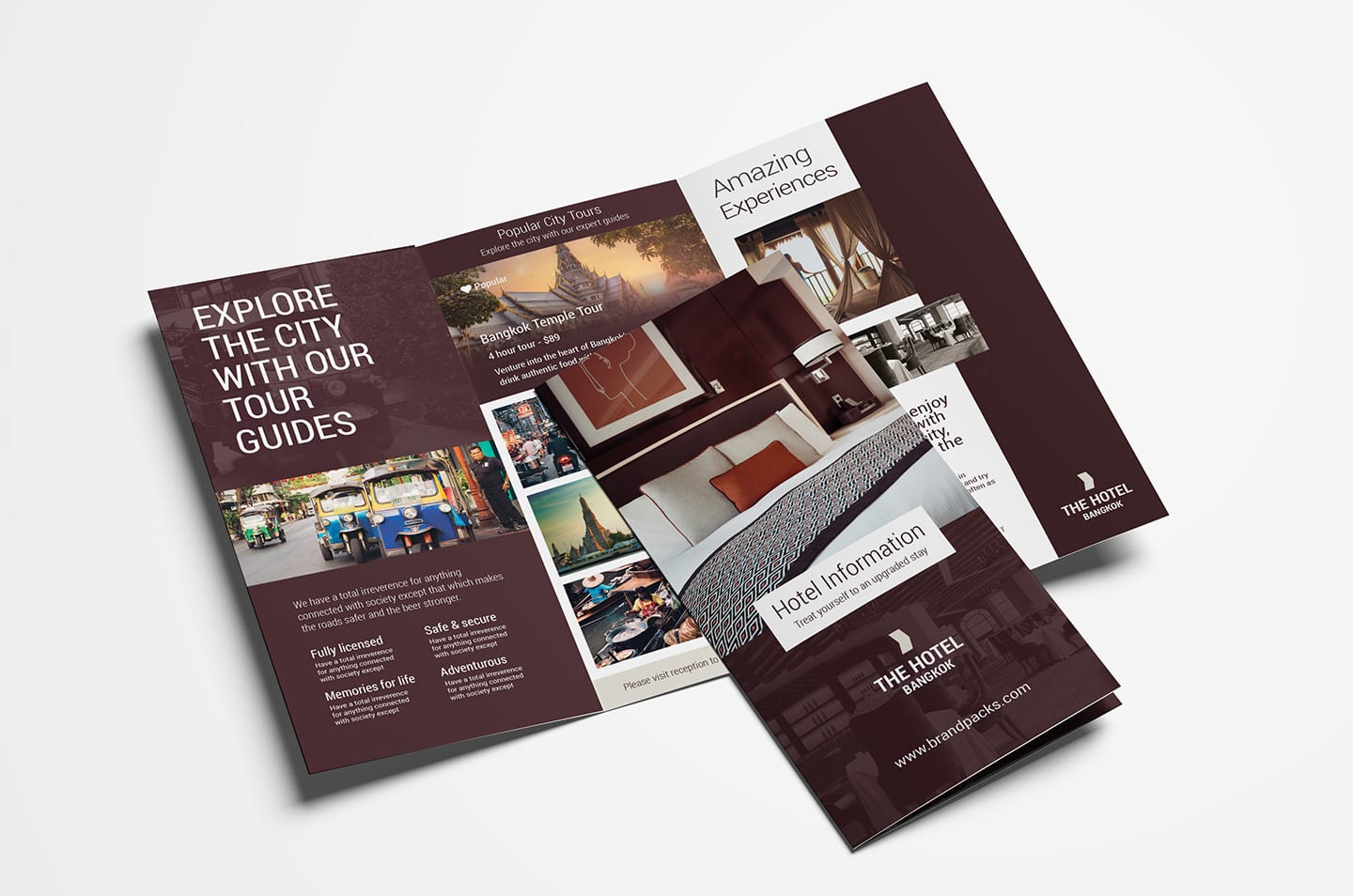 Hotel Tri-Fold Brochure Template v23 - PSD, Ai & Vector - BrandPacks Inside Hotel Brochure Design Templates