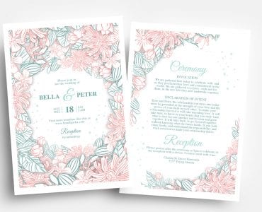 Modern Floral Wedding Invitation
