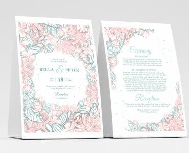 Modern Floral Wedding Invitation Templates
