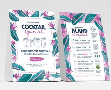 Cocktail Bar Table Tent Templates