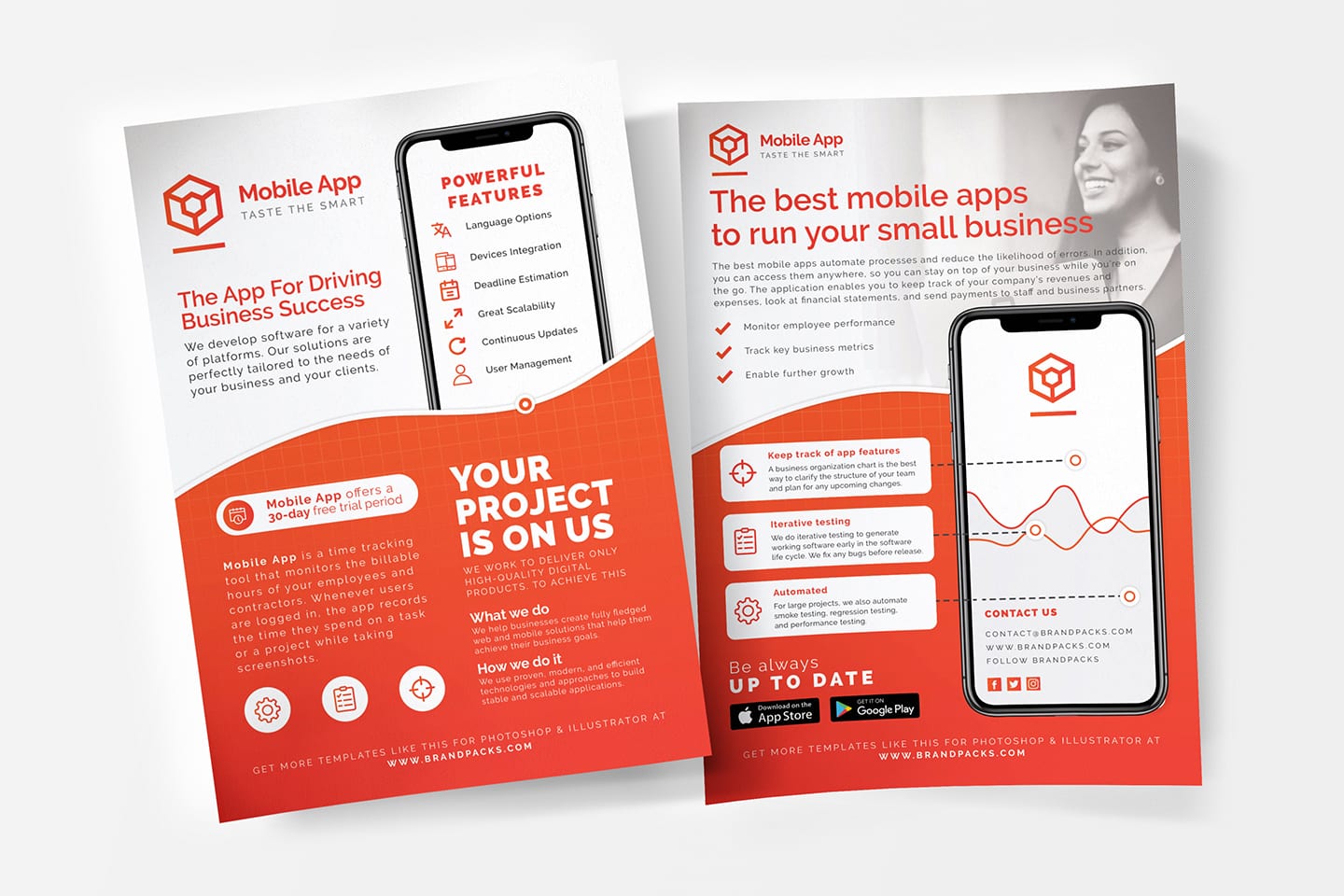 Mobile App Poster/Advertisement Template PSD Ai Vector BrandPacks
