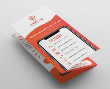 Mobile App Tri-Fold Brochure Template (front)