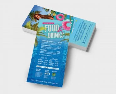 Pool Party DL Card Template (back)