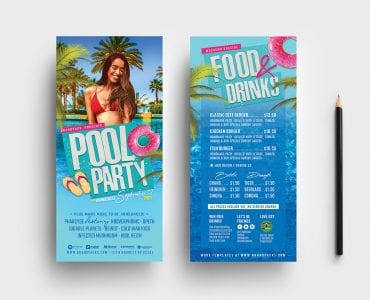 Pool Party DL Card Templates