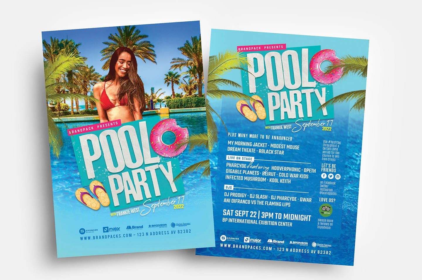 Pool Party Flyer Templates v20 - PSD, Ai & Vector - BrandPacks In Free Pool Party Flyer Templates