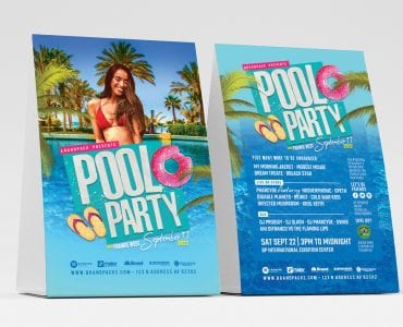 Pool Party Table Tent Templates