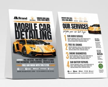 Car Detailing Table Tent Templates