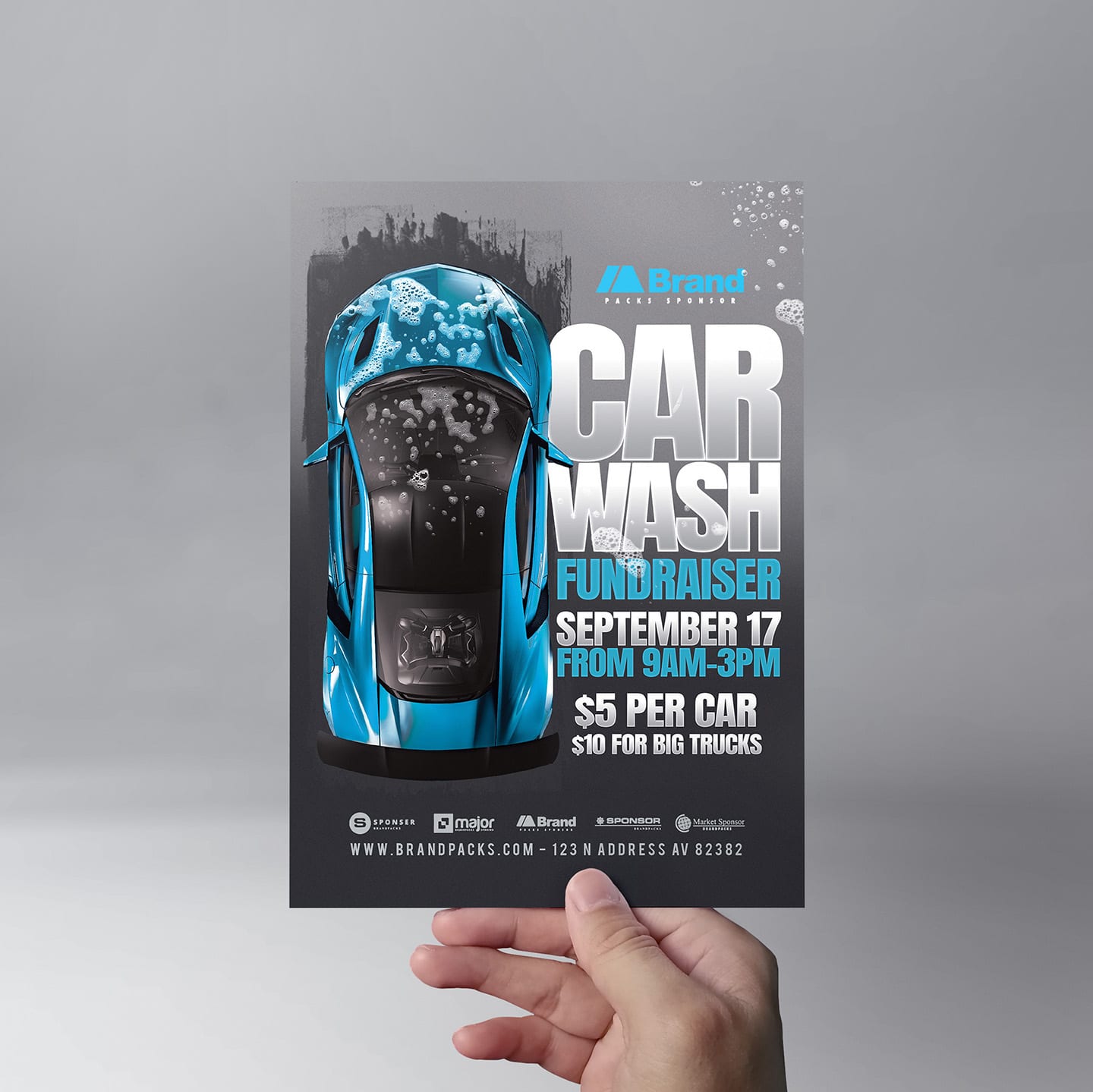 Car Wash Fundraiser Flyer Template PSD, Ai & Vector BrandPacks