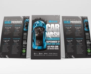 Car Wash Fundraiser Table Tent Templates